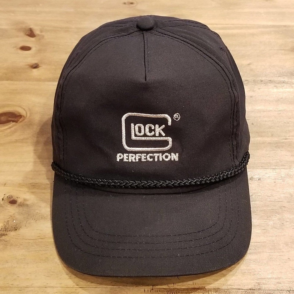Vintage Glock Perfection Hat Cap Snapback Black Rope Trucker One Size